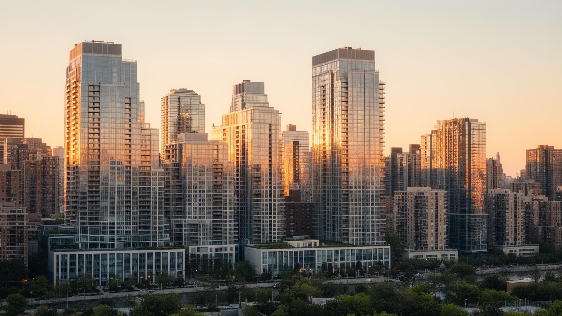 Toronto skyline at golden hour - luxury real estate